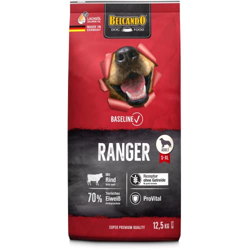 BELCANDO Baseline Ranger 12 5kg Getreidefreies Trockenfutter für Hunde Alleinfuttermittel für Erwachsene Hunde Geeignet für alle Rassen