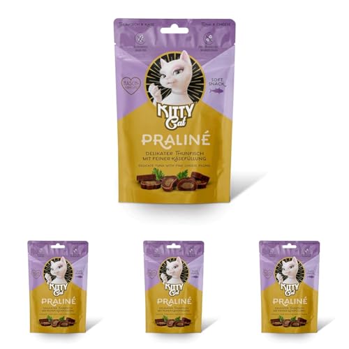 KITTY Cat Pralin Thunfisch Käse 50 g softe Leckerlis für Katzen getreidefreier Snack mit hohem Fleischanteil und Taurin Packung mit 4