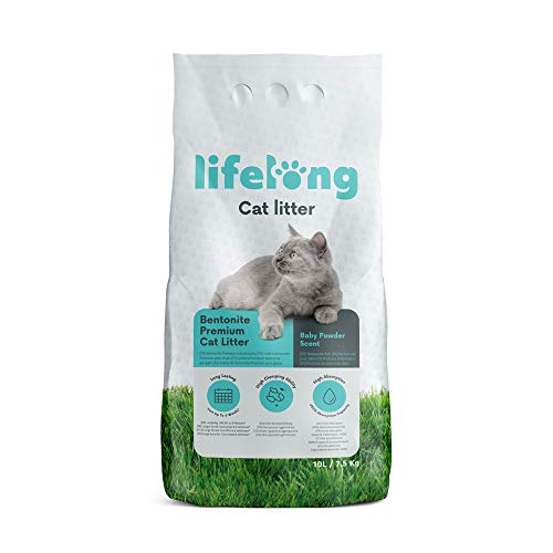 Amazon-Marke Lifelong Bentonite klumpendes Baby Puder Duft Katzenstreu 10L 1er-Pack