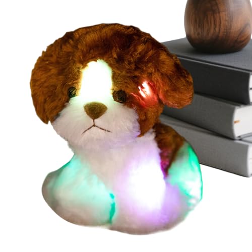 Generisch Nachtlicht Kuscheltier mit sanfter Beleuchtung Weiche Kissenpuppe Als Sammlerstück LED Hund Mit Leuchtfunktion Weiches Plüschtier - Für zu Weihnachten als Geschenk für