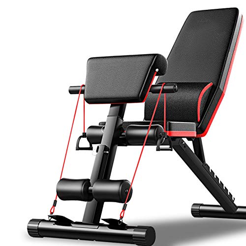 XDLEDMKIZ Verstellbare Hantelbank klappbare Hantelbank für Ganzkörpertraining Fitness-Trainingsbank Gewichtheben Sit-ups Mehrzweck-Trainingsbank