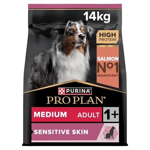 Pro Plan Medium Adult Sensitive Skin Hundefutter trocken reich an Lachs 1er Pack 1 x 14 kg