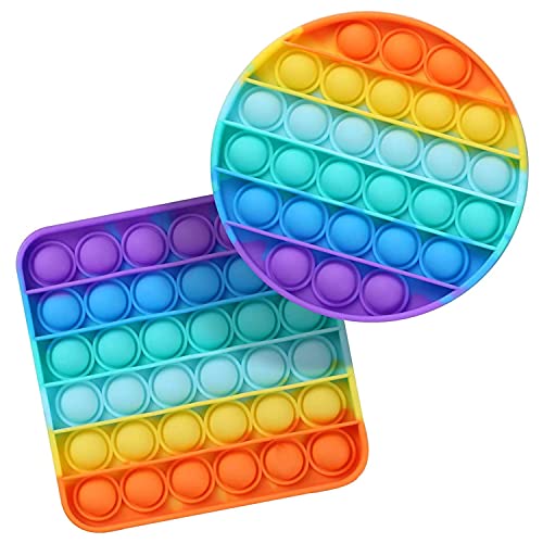 2 Packungen sensorische Spielzeuge Autismus spezielle Bedürfnisse druckentlastendes runde quadratische Quetschspielzeuge in Regenbogenfarben für Erwachsene 2 Packungen sensorische Spielzeuge Autismus spezielle Bedürfnisse druckentlastendes runde quadratische Quetschspielzeuge in Regenbogenfarben für Erwachsene