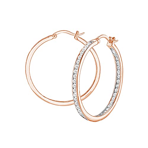 s.Oliver Creolen 925 Sterling Silber Damen Ohrschmuck mit Zirkonia synth. 2 1 cm Silber Kommt in Schmuck Geschenk Box 2026063