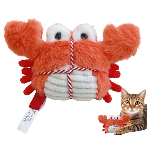 Katzenminze-Spielzeug Für Katzen Süßes Interaktives Plüsch-Krabben- Hummerspielzeug Zum Zahnen Langlebiges Lustiges Design Regt Zum Spielen Und Trainieren An Perfekt Zur Bereicherung Und Li