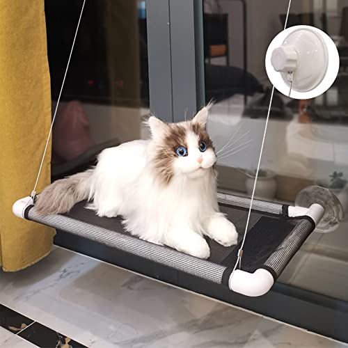 iMeshbean Katzen Hängematten Fensterplatz Katzen Fensterliege Hängend Fenster Katzenbett Stabile Katzenhängematte für Große und Klein Katzen bis 25 KG Belastbar