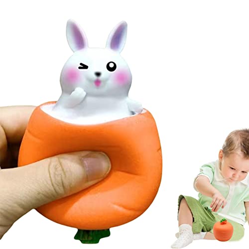 Dous Osterhasen-Stressball Pop-Up-Squeeze-Karotten-Häschen-Spielzeug Squeeze-Dekompressionsball Sensorisches Fidget-Spielzeug Für Kinder Zum Stressabbau Lustiger Ostergeschenk Partygeschenke