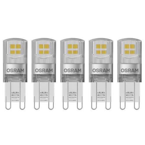 Osram LED Stiftsockellampe G9 Sockel 1 9W Warmweiß 2700K 5er Pack 200 Lumen Nicht Dimmbar Pin-Form 220-240V Klar 20W Ersatz