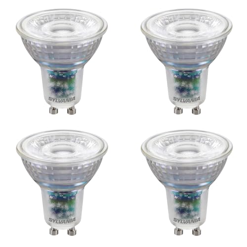 SYLVANIA GU10 LED Lampe Energieklasse A Warmweiß 3000K 50W Ersatz 360 Lumen Nicht Dimmbar Spot Reflektor 4er Pack