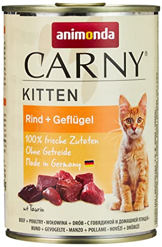animonda Carny Kitten Katzenfutter Nassfutter Katzen bis 1 Jahr 6 x 400 g Geflügel-Cocktail 400g 6er Pack