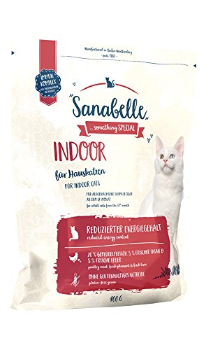 Sanabelle Indoor Katzentrockenfutter für ausgewachsene ab dem 12. Monat besonders geeignet für Hauskatzen und mit reduziertem Bewegungsumfang 6x 400 g