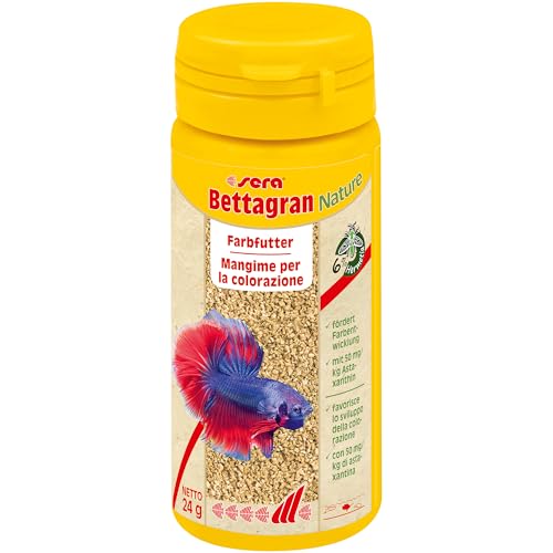 sera Bettagran Granules 50 ml 24 g Farbfutter für Betta andere Labyrinthfische ohne Farb- Konservierungsstoffe mit 6% Insektenmehl Astaxanthin für kräftige Farben