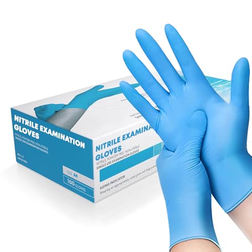 K MART Blau Nitrilhandschuhe   Box mit 100 Stück Puderfrei Latexfrei Nitril für Küche Reinigung
