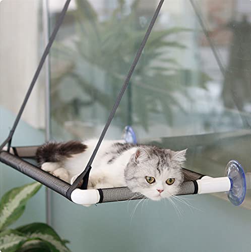 XINCHI Katzen Hängematte Fensterplätze Sonnenbad Fenster Katzenhängematte bis 25kg Hängebett Verstärkte Katzenbett zum Aufhängen Haustierbett Fensterbrettauflage Katze Hängendes Bett