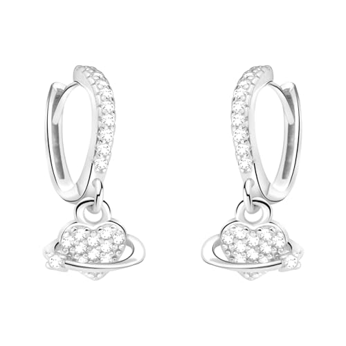 SOFIA MILANI - Damen Ohrringe 925 Silber - mit Zirkonia Steinen - Herz Creole - E2302