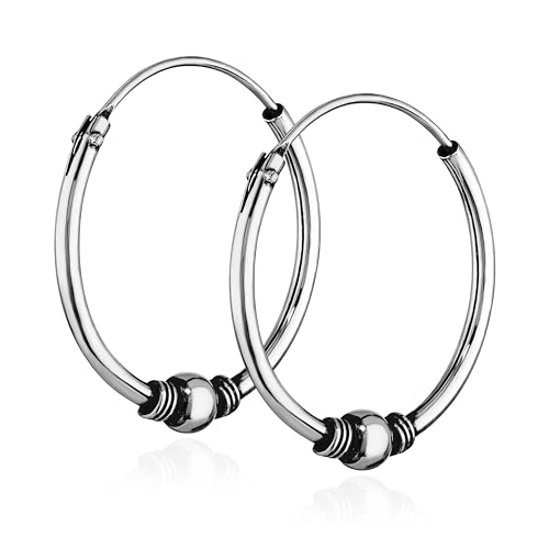 NKlaus PAAR 925 STERLING SILBER Keltische Celtic Gothic Creolen 19mm 7257