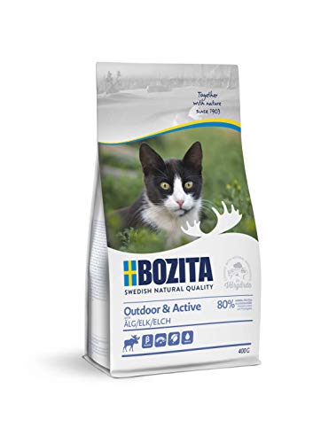 BOZITA Outdoor Active Elch - Trockenfutter für erwachsene hauptsächlich draußen lebende Katzen 0.4 kg