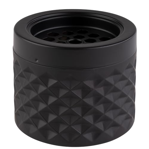 APS 558 Windaschenbecher in matt-schwarz gefrostet 9 5 cm Höhe 8 cm mit Bajonettverschluss