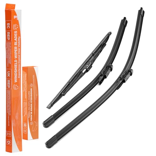 ISINEVER Scheibenwischer Kompatibel mit AUDI A3 8P 2004-2013 Wischerblätter vorne hinten Komplett Set 3er Set 600mm 475mm 340mm Autoscheibenwischer Heckscheibenwischer