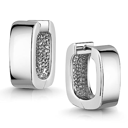 MATERIA by Matthias Wagner Silber Ohrringe Damen 925 Creolen klein eckig SO-228