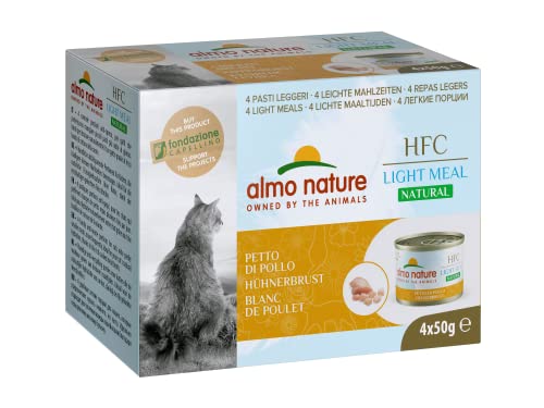 Almo Nature HFC Natural Light Meal - Chicken White - Nassfutter für ausgewachsene Katzen 4 Schachteln 50 g