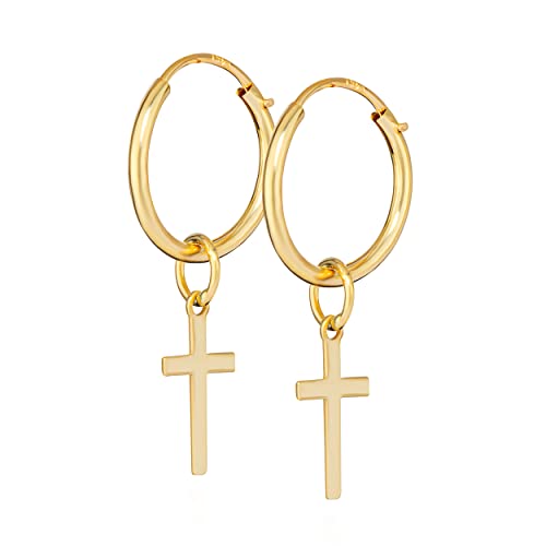 NKlaus Paar 10 mm Kreuz 585 Gelb Gold 14 Karat Kreuz 14314