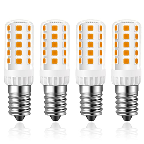 Poinivo E14 LED Dimmbar Glühbirne 4W E14 Led Lampen Ersetzt 40W Halogenlampen Warmweiß 3000K Birne 400LM AC 230V für Dunstabzugshaube Nähmaschine Wohnzimmer Wandlampe Schreibtischlampe Dimmbar 4 Stück