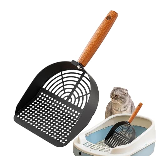 Katzenstreuschaufel Edelstahl Katzenschaufel Mit Langem Griff Robuste Metallschaufel Für Katzenklo Ergonomisches Design Tiefes Sieb Streuschaufel Für Innenbereich