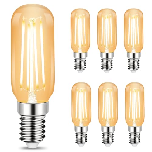 URingühbirne E14 Warmweiss Vintage   Birne Leuchtmittel Retro 2700K 4W 400LM Energiesparlampe Filament Lampe Dekorative Glasühlampen Bulb für Caf Bar Beleuchtung 6 Stück T25