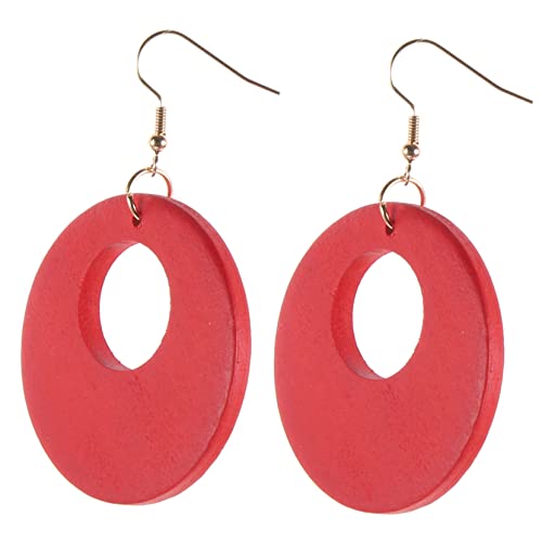 CALLARON Hängeohrringe Holz Runde Holzohrringe Für Damen Mit Anhänger Baumelnde Modische Ohrschmuck Hakenohrringe Creolen Stilvolle Ohrringe Für Alltagskleidung Und Partys