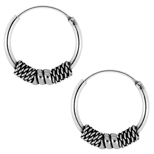 Soul-Cats keltische Creolen aus echt 925 sterling Silber im Bali Style Durchmesser ca 16 mm
