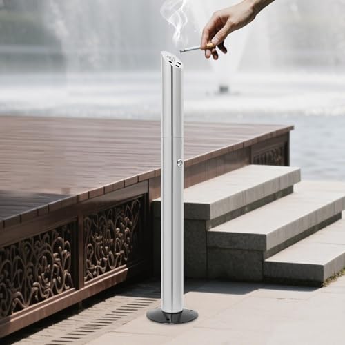  für Draußen Kommerzieller Vertikaler Stand Mülleimer für Pub Hotel Restaurant Garten Büro Terrasse 17x92 cm