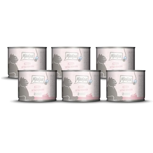 MjAMjAM   Premium Nassfutter für   Kitten saftiges Hühnchen Lachsöl 6er Pack 6x 200g getreidefrei extra viel Fleisch