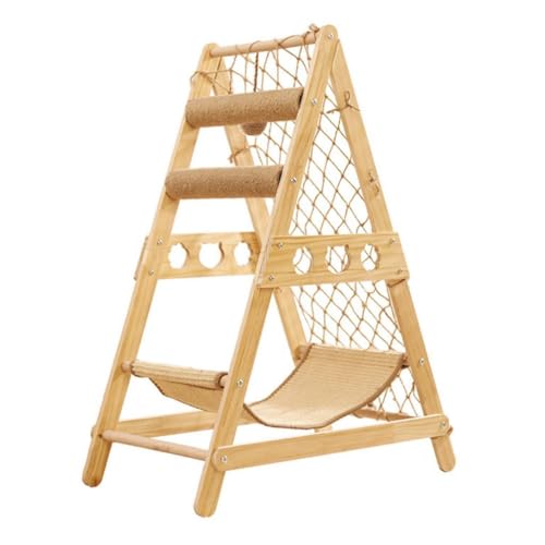 JAYIOLA Katzenkratzbaum mit Hängematte Ruhemöbel Schutzhülle Bett Katzenbaum für Wohnungskatzen