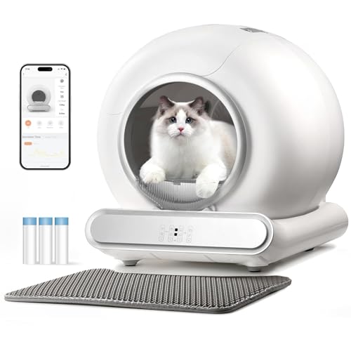 Selbstreinigende Katzentoilette Elektrisch Cat Litter Box Self Cleaning Automatisches Katzenklo XXL mit APP Elektrisches Katzenklo Geschlossen für Große Katzen Type C