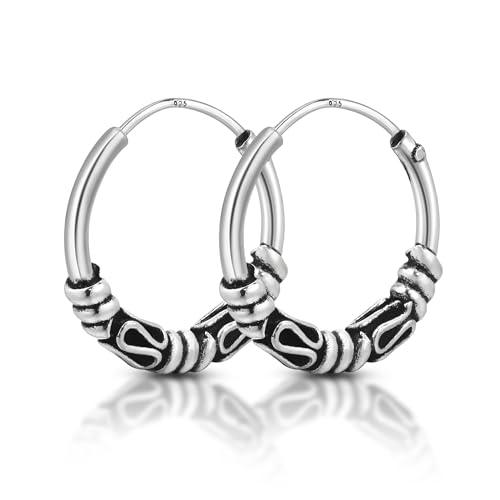 Unique Gems 925 Sterlingsilber Celtic Ohrpiercing Silberohrringe Hoops 16mm Juweliers  Qualität