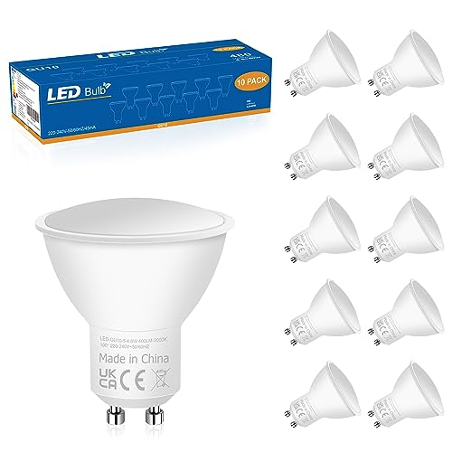 DSLebeen GU10 LED Warmweiss 3000K Lampe 400 Lumen Warmweiß Leuchtmittel 4.8W Lampen Ersetzbar für 50W Halogenlampen Abstrahlwinkel 120 Nicht-Dimmbar 10er-Pack