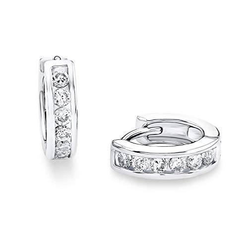 s.Oliver Creolen 925 Sterling Mädchen Kinder Ohrschmuck mit Zirkonia synth 1 2 cm Kommt in Schmuck Geschenk Box 9060498
