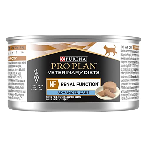 PURINA PRO PLAN Veterinary Diets NF Renal Function Advanced Care Katze Mousse 24 x 195g Diätalleinfuttermittel für ausgewachsene Katzen Zur Unterstützung der Nierenfunktion