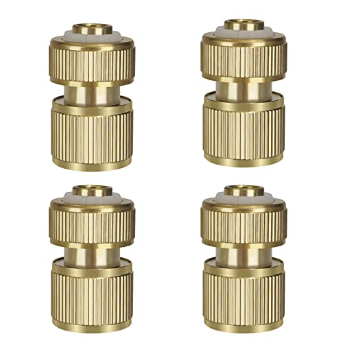 iBamso Messing Schlauchanschluss 4 Stück Schlauchverbinder Gartenschlauch Schnellkupplungen einfach anzuschließen Schlauchverbinder Adapter sind für Küchenarmatur Wasserhahn und GartenschläUche