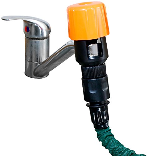 Royal Gardineer Wasserhahnadapter Universal-Wasserhahn-Adapter zum Anschluss von Gartenschläuchen Schlauchadapter Wasserhahn Aufsatz Schlauch Bewässerungscomputer