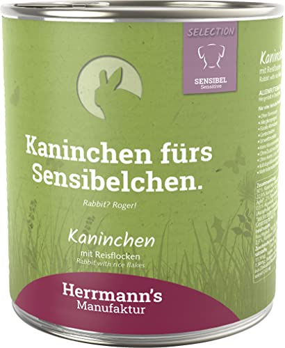 Herrmanns Hundefutter Kaninchen mit Reisflocken 800 g