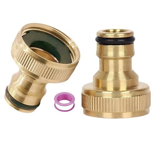 3 4 Zoll Gartenschlauch Schnellverbinder Innengewinde Wasserhahn Adapter Messing Gartenschlauch Wasserhahn Adapter verwendet für Gartenschläuche Bewässerungssysteme Wasserhahn Adapter 2pcs