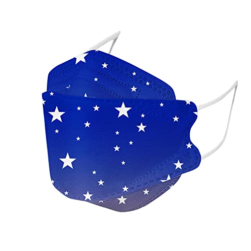 AMDOLE 50 Stück Mundschutz Kinder Einweg Fisch-Form Maske Schutz mit Bunt Motiv 4-Lagige 3D Mund Und Nasenschutz Staubdicht Atmungsaktiv Bandana Halstuch Geruchlos Schals für Jungen Mädchen