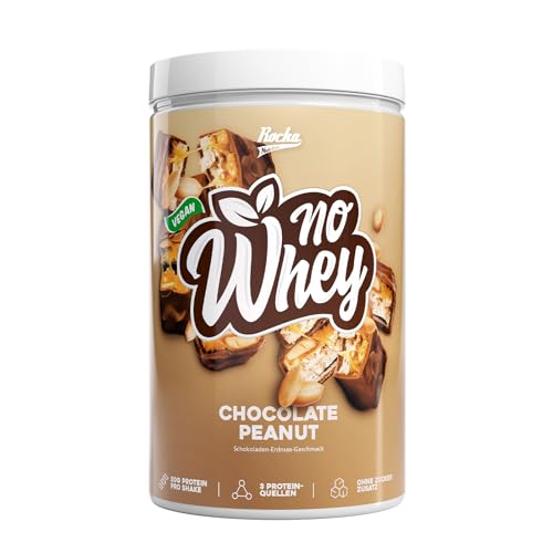 Rocka Nutrition NO WHEY veganes Proteinpulver Pflanzliches Protein Pulver mit 20 g Protein pro Portion Multikomponentenprotein 100% Geschmack 1 kg Chocolate Peanut