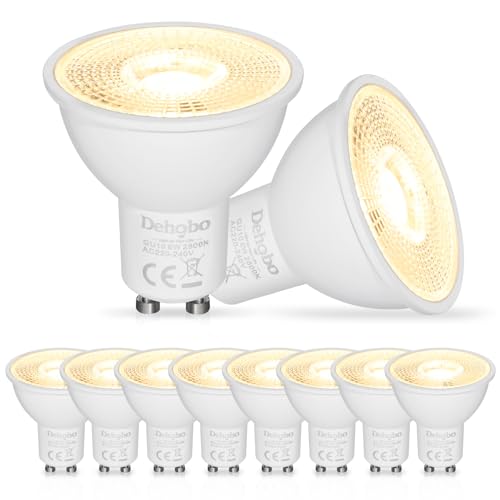 Dehobo GU10 LED Warmweiss Glühbirne LED Lampen Licht Spot Warmweiss Lampe 6W 2800K 480 Lumen Ersetzt 60W Halogen Leuchtmittel 120 Abstrahlwinkel Spotlight Nicht Dimmbar Led 10 Stück