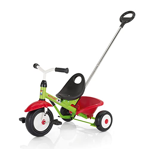 Kettler Funtrike Emma   das coole Schiebestange   für 2 Jahren   stabiles Kinderfahrzeug inkl. kippbarer Sandschale   grün rot