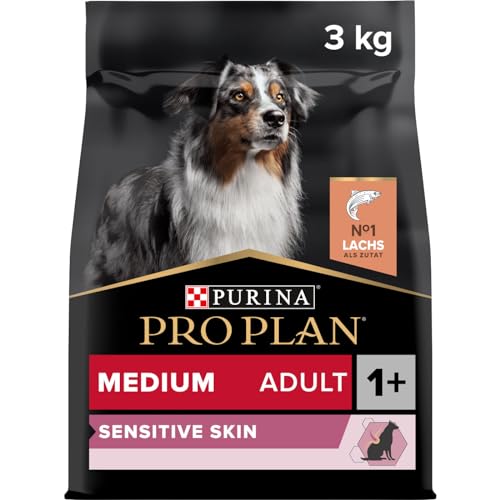 Pro Plan Medium Adult Sensitive Skin Hundefutter trocken reich an Lachs 1er Pack 1 x 3 kg
