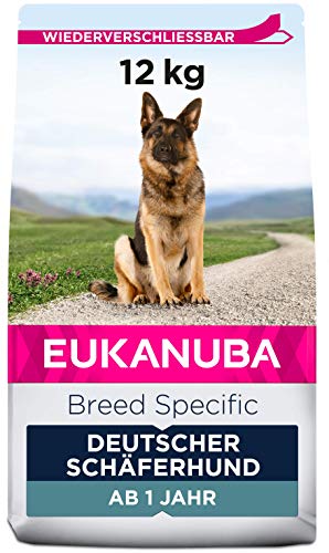 Eukanuba Breed Specific Deutscher Schäferhund Trockenfutter - optimal auf die Rasse abgestimmtes Premium Hundefutter mit Huhn 12 kg