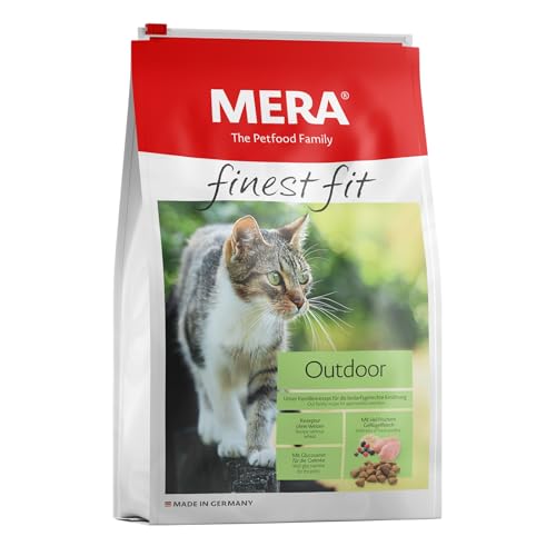 MERA finest fit Outdoor Katzenfutter trocken für aktive Katzen Trockenfutter aus frischem Geflügel und Reis gesundes Futter für Freigänger ohne Zucker 4 kg